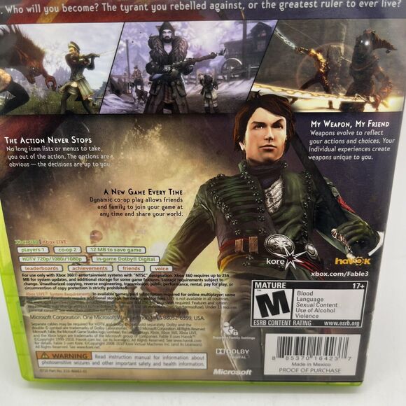 Fable 3 III (XBOX 360) CIB Complete in Box - Tested - Picture 4 of 9